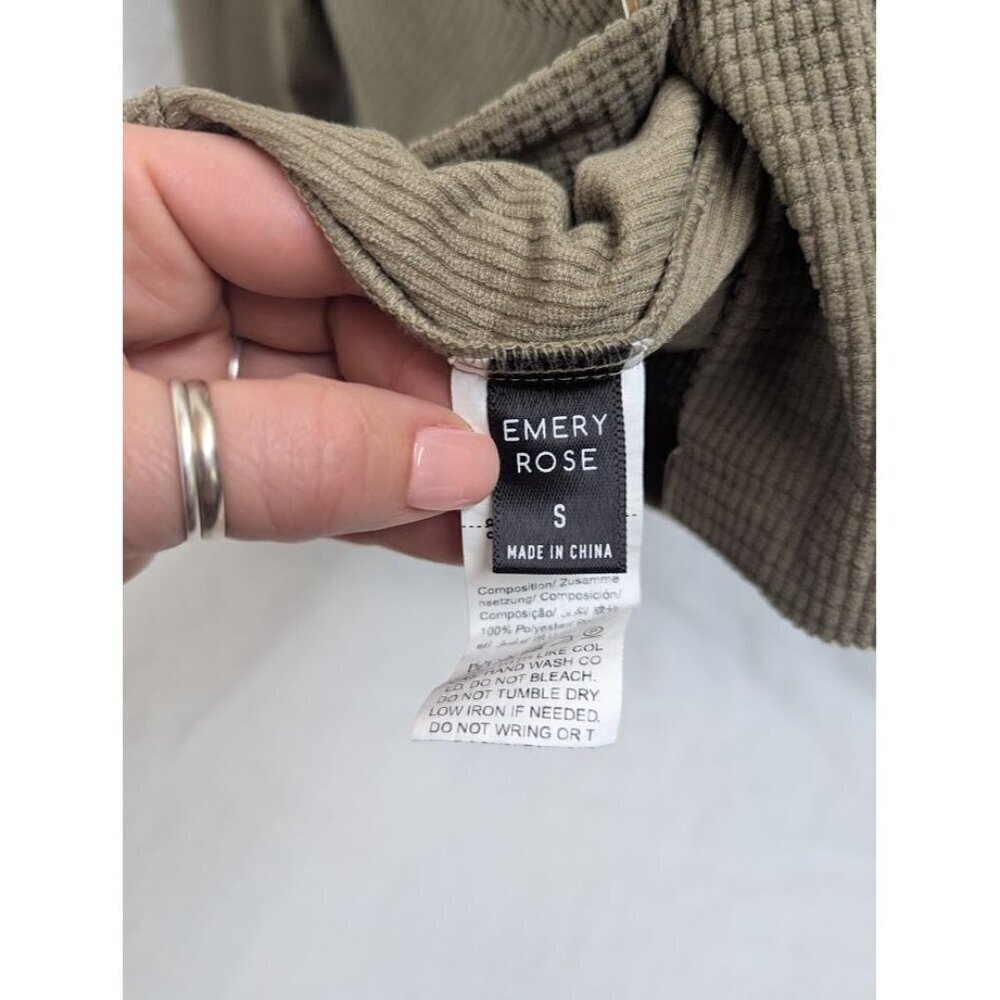 Emery Rose women's small long sleeve super soft button up waffle shacket F11 - Picture 3 of 7